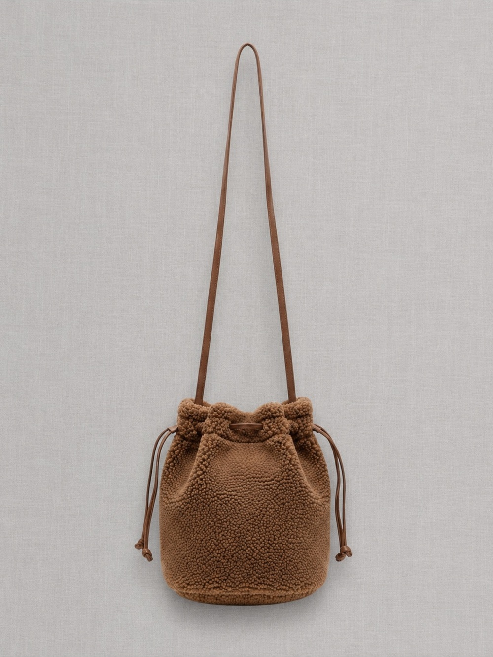 aerie Brown Sherpa Crossbody Bag